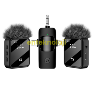 Kablosuz Tüylü Yaka Mikrofonu Wireless Şarj Kutulu F11-2