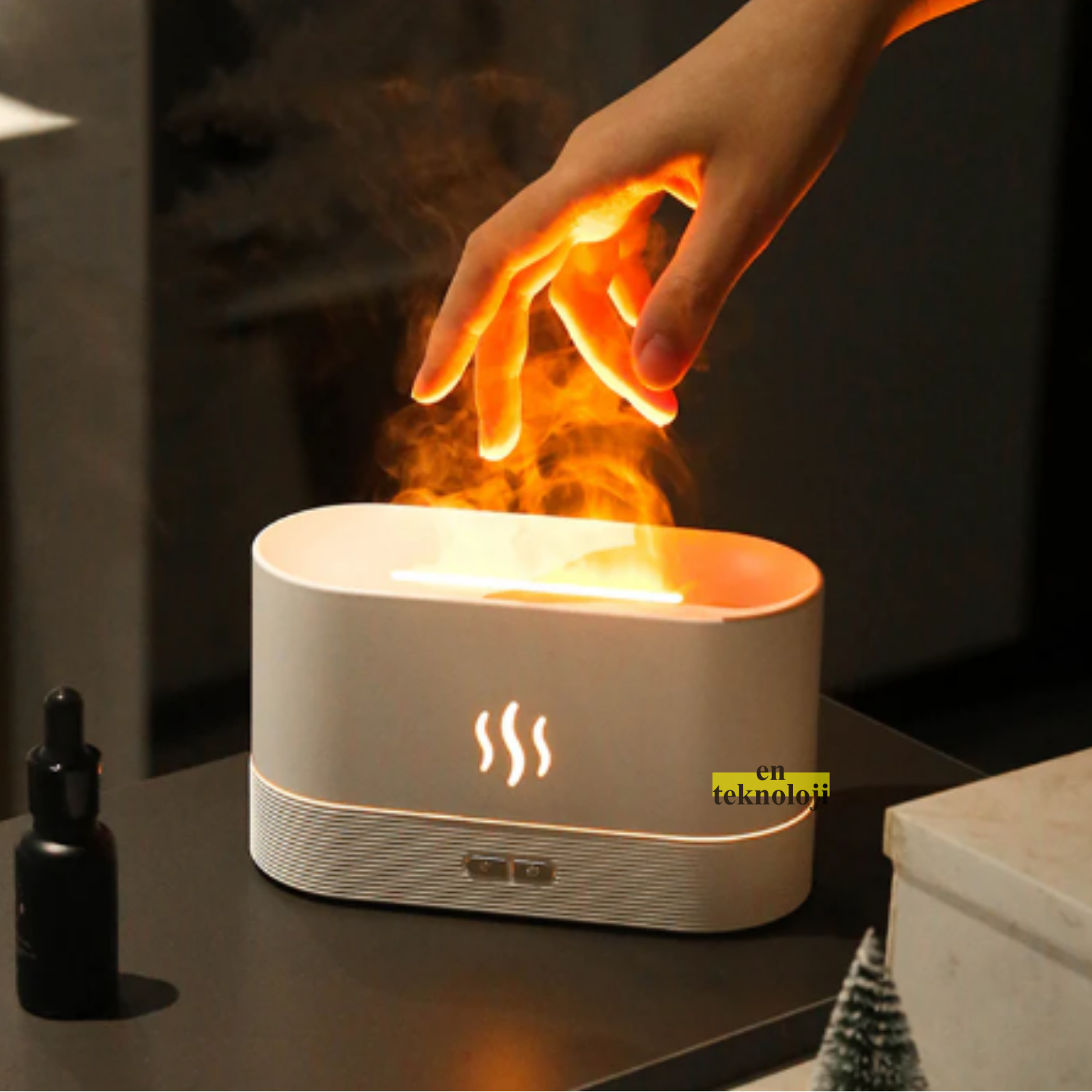 Alev Efektli Ultrasonik Hava Nemlendirici Humidifier (Mini Şömine) - Görsel 5